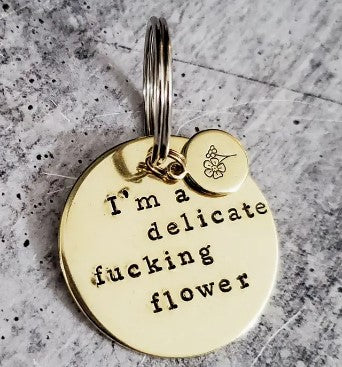 Brass keychains with fun sayings