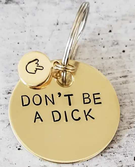 Brass keychains with fun sayings