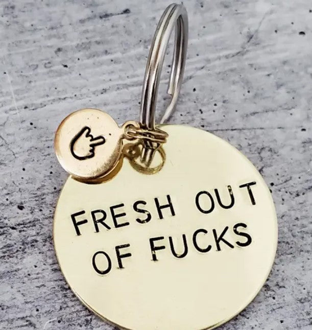 Brass keychains with fun sayings