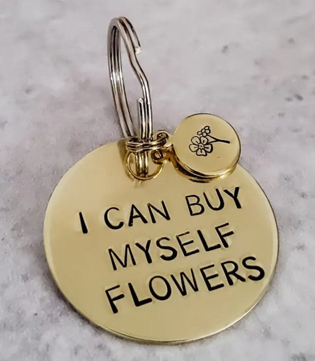 Brass keychains with fun sayings