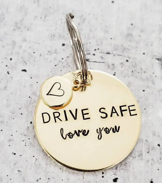 Brass keychains with fun sayings