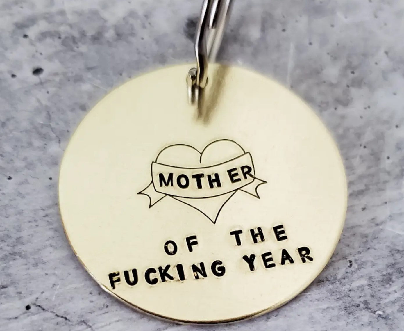 Brass keychains with fun sayings