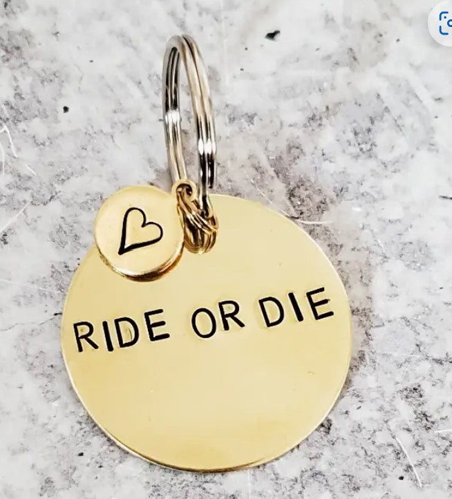 Brass keychains with fun sayings