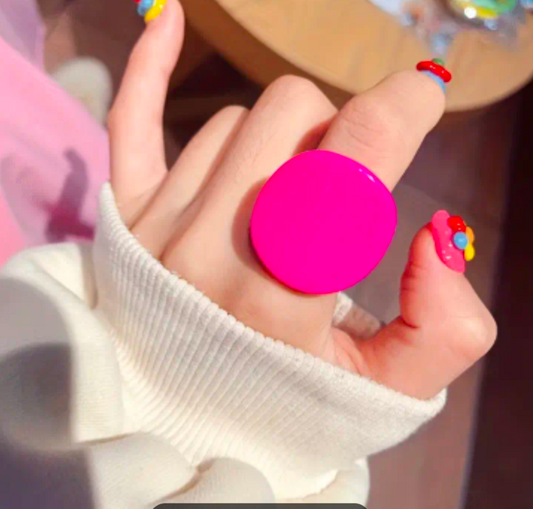 Puffy Hot Pink Ring